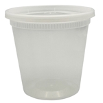 24oz GEN Plastic Deli Container with Lid, Clear, Plastic, 240/Carton