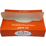 8x10.75 Norpak Logan Wrap Junior Deli Wax Paper Interfolded 500/box, 12 boxes/cs