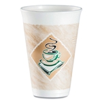 16oz Dart Cafe G Foam Hot/cold Coffee Cups, Brown/green/white, 1,000/cs