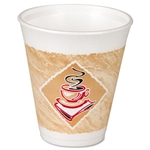 12oz 12X16G Dart Cafe G Foam Cup White w/ Cafe G design 1000/cs