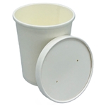 32oz Empress Paper Food / Soup Container w/ Lid White Combo 250 / 250 cs