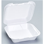 8x8 Medium 1 Comp Foam Hinged Container White 200/cs