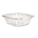 8oz Dart ClearPac SafeSeal Tamper-Resistant/Evident Containers, Flat Lid, 4.9x1.4x5.5, Plastic, 200/cs