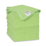 16x16 Boardwalk Microfiber Cleaning Cloths, Green, 24/pk