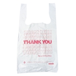 6x4x15 Thank-You T-Sack, Have a Nice Day Labeling, Cut-Out Handles, White/Red, 2,000/ct
