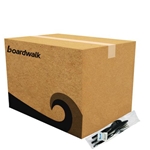 6pc Heavyweight Cutlery Kit, Condiment, fork, knife, napkin, spoon, Black, Boardwalk, 250/cs