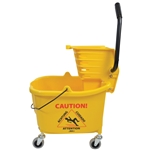 35 Quart Yellow Plastic Mop Bucket With Side Press Wringer 1/EA