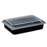 28oz Rectangular Food Containers 6x8 with Lids, Combo Pack 150/cs