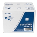 9x9 Hawthorn Premium Beverage Napkin 1-Ply, White, 1/CS/400