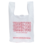 11.5x6.5x21 12 Mic, Thank You T-Sack, White/Red, 1000/cs