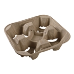 Empress Pulp 4 Cup Carrier 8oz- 32oz, 8.74x8.74x2.16 Brown 75/sleeve