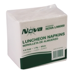 Nova 1-Ply Luncheon Napkin 11.8 x 11.8, White, 1/4 Fold 6000/cs