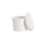 12oz Paper Hot Food Container Combo With Lid, White, 250/cs