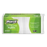 11.4x12.5 100% Recycled Lunch Napkins, 1-Ply, White, 400/pk