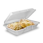 All-purpose 2-Compartments Extruded Polystyrene Foam Insulated Container with Hinged Lid 200/cs