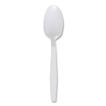 Heavyweight Polypropylene Cutlery, Teaspoon, White, 1000/cs