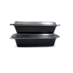 38oz Empress Rectangle Container 6x8x2 Black Base w/ Clear Lid 150/cs