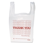 11.5" x 6.5" x 21" Inteplast Thank You, Handled T-Shirt Bag, Have a Nice Day Labeling, Cut-Out Handles, White/Red, 900/cs
