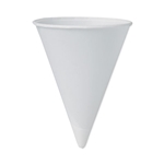 4oz SOLO Cone Water Cups, Cold, Paper, White, 200/pk