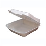 Regal 8 X 8 X 3" White Foam 1-Compartment Hinged Container 2/100