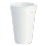 16oz 16J16 Dart Foam Drink Cups, White, 1000/cs