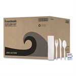 Cutlery Kit, Plastic Fork/spoon/knife/salt/polypropylene/napkin, White, 250/carton