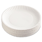 AJMPkg Paper Plates, 9" Dia, White, 100/pack, 12 Packs/carton