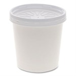 Paper Round Food Container And Lid Combo, 16 Oz, 3.75" Diameter X 3.88h", White, 250/carton