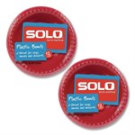 Party Plastic Premium Dinnerware, Bowl, 12 oz, Red, 24/Pack