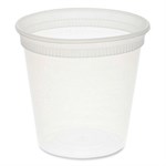 Newspring DELItainer Microwavable Container, 24 oz, 4.7 x 4.7 x 4.4, Clear, Plastic, 480/Carton