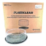 Bakery Containers, 9" Cake Container, 11.2" Diameter x 3.5" h, Black/Clear, 50/Carton