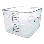 Square Storage Container, 12 qt, 10.5 x 11.31 x 7.75, Clear, Plastic