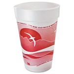 16oz Horizon Hot/cold Foam Drinking Cups, Printed, Cranberry/white 1,000/ct