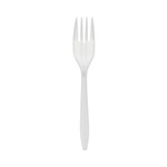 Fieldware Cutlery, Fork, Mediumweight, White, 1,000/Carton