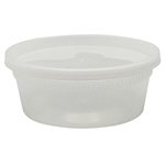 8oz GEN Plastic Deli Container with Lid, Clear, Plastic, 240 per case