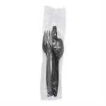 Empress Heavy Weight Cutlery Kit PS Black Fork Teaspoon Knife S&P Napkin 250 / cs