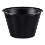 Polystyrene Portion Cups, 4 Oz, Black, 250/bag, 10 Bags/carton
