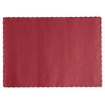 9.5x13.5 Solid Color Scalloped Edge Placemats, Burgundy, 1,000/ct