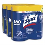 Disinfecting Wipes, 1-Ply, 7 x 7.25, Lemon and Lime Blossom, White, 80 Wipes/Canister, 2 Canisters/Pack, 3 Packs/Carton