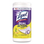 Dual Action Disinfecting Wipes, 1-Ply, 7 x 7.5, Citrus, White/Purple, 75/Canister