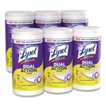 Dual Action Disinfecting Wipes, 1-Ply, 7 x 7.5, Citrus, White/Purple, 75/Canister, 6 Canisters/Carton