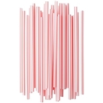 10.25 inch White/Red Stripe Jumbo Straw, Empress, Paper Wrapped 2000/cs