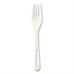 Cutlery Dispenser Refills, Fork, Plastic, Light Beige, 100/Bag, 10 Bags/Carton
