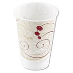 7oz Symphony Design Wax-Coated Paper Cold Cups, ProPlanet Seal, Beige/White, 100/Sleeve, 20 Sleeves/ct