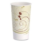 16oz Double Sided Poly (DSP) Paper Cold Cups, Beige/White, 50/Sleeve, 20 Sleeves/ct
