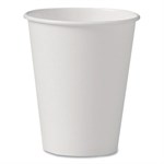 8oz Uncoated Paper Cups, Hot Drink, White, 1,000/ct