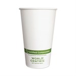 16oz Paper Hot Cups, White, 1,000/ct