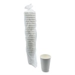 12oz Paper Hot Cups, Double-Walled, White, 25/Pack