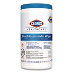 Clorox Bleach Germicidal Wipes, 1-Ply, 6.75 x 9, Unscented, White, 70/Canister