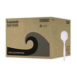 Mediumweight Polypropylene Cutlery, Soup Spoon, White, 1000/carton